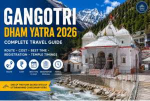 Gangotri Temple beside Bhagirathi River in Uttarkashi Uttarakhand