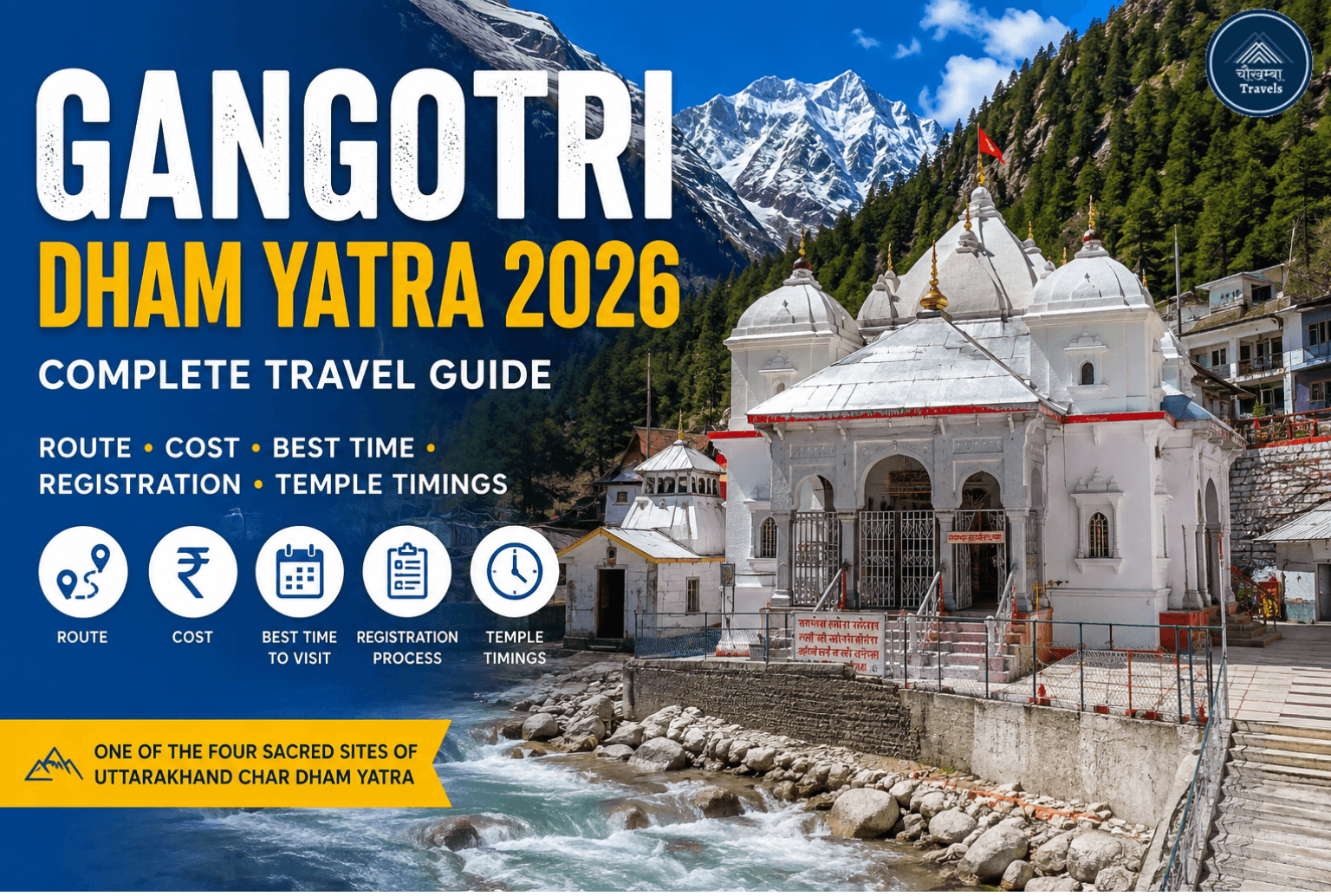 Gangotri Temple beside Bhagirathi River in Uttarkashi Uttarakhand